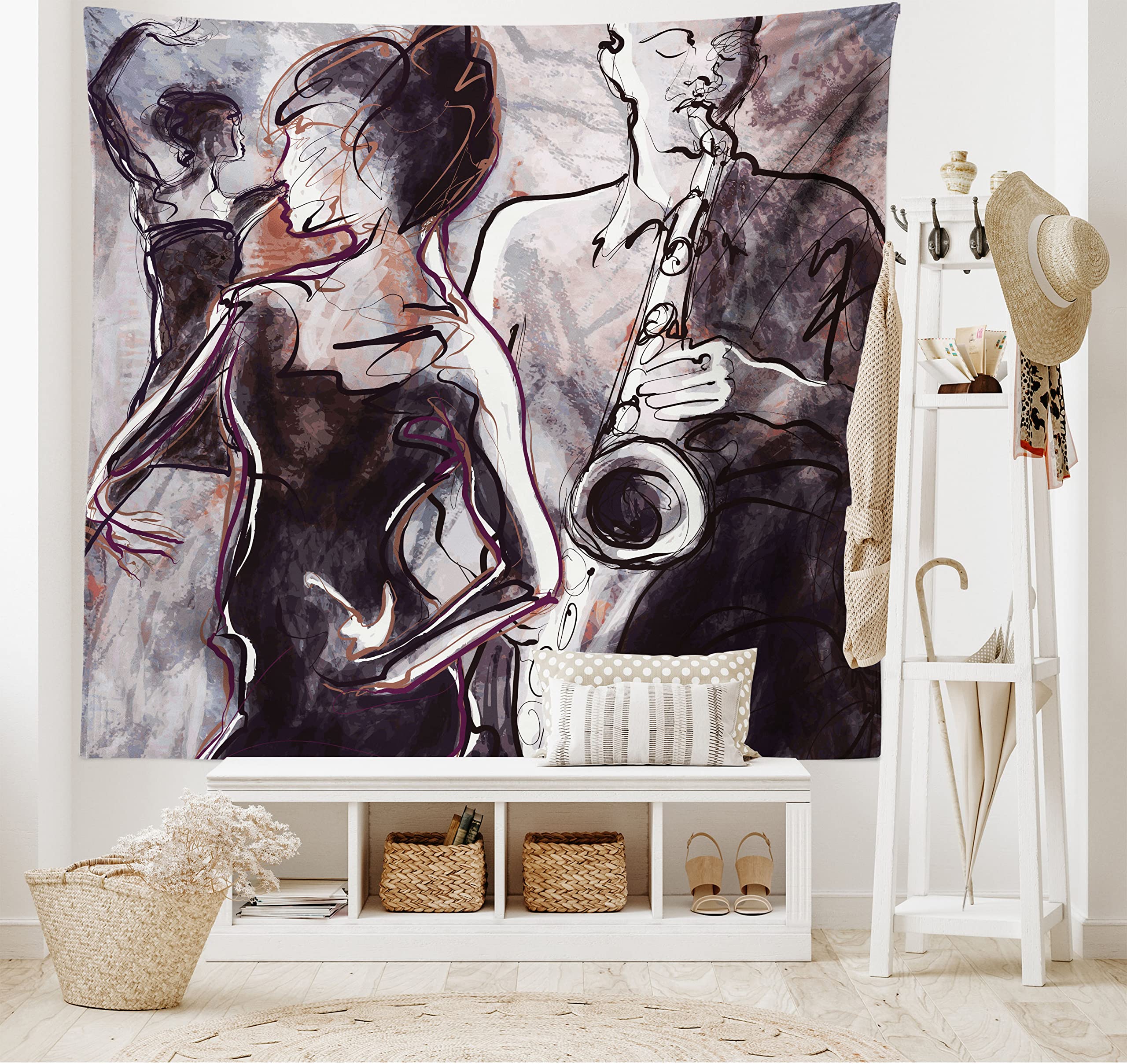 Amazon.co.jp: (200cm W By 150cm L, Multi 5) - Jazz Music Decor